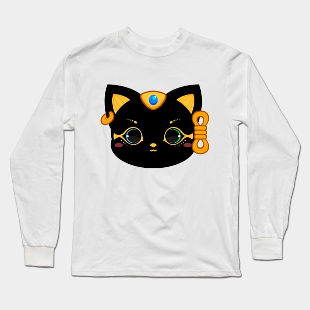 Cute Bastet Goddess Long Sleeve T-Shirt by alien3287